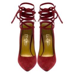 Charlotte Olympia Red Suede Sabine Wrap Pumps Size 36