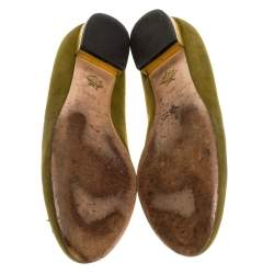 Charlotte Olympia Green Suede Capricorn Smoking Slippers Size 37.5