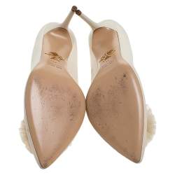 Pre Owned حذاء كعب عالي شارلوت أوليمبيا ديزيريه  بوم بوم كانفاس كريمي مقاس 41