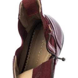 Charlotte Olympia Red Leather Kitty Ankle Boots Size 36