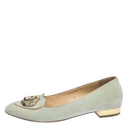 Pre Owned حذاء سليبرز شارلوت أوليمبيا سويدي أزرق فاتح جيميني مقاس 41