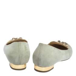 Pre Owned حذاء سليبرز شارلوت أوليمبيا سويدي أزرق فاتح جيميني مقاس 41