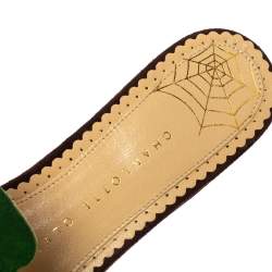 Pre Owned حذاء مولز شارلوت أوليمبيا فلات فردنت سويدي أخضر مقاس 36