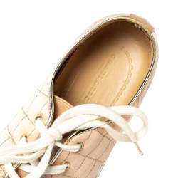Charlotte Olympia Peach Satin Web Low Top Sneakers Size 37