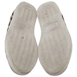 Charlotte Olympia Beige Leopard Print Pony Hair Purrfect Low Top Sneakers Size 37