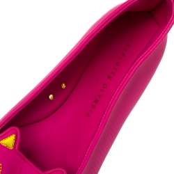 Pre Owned Charlotte Olympia Pink Rubber Kitty Flats Size 41