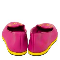 Pre Owned Charlotte Olympia Pink Rubber Kitty Flats Size 41