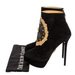 مملوكة مسبقًا بوت للكاحل شارلوت أوليمبيا سويدي  أسود أون تايم نعل سميك مقاس 38