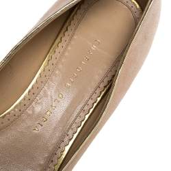 Charlotte Olympia Peach Suede Birthday Zodiac Cancer Ballet Flats Size 40