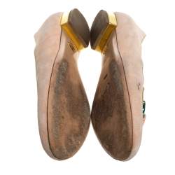 Charlotte Olympia Peach Suede Birthday Zodiac Cancer Ballet Flats Size 40