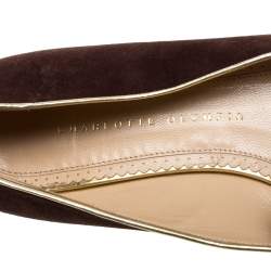Charlotte Olympia Brown Suede Bull Smoking Slippers Size 40