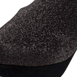 Pre Owned بوت بطول الفخذ شارلوت أوليمبيا قماش غليتر سترتش مقاس 38