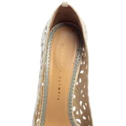 Pre Owned حذاء كعب عالي شارلوت أوليمبيا نعل سميك سيور كاحل دولوريس كريمي مفرغ مقاس 39