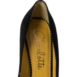 Pre Owned حذاء كعب عالى شارلوت أوليمبيا أوبجيكت دوأرت كعب متعرج ذهبى سويدى مقاس 39