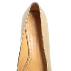 Charlotte Olympia Beige Canvas Kitty Ballet Flats Size 41