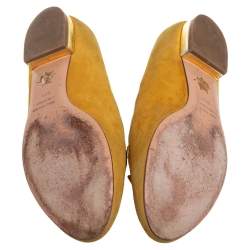 Charlotte Olympia Yellow Suede Ballet Flats Size 36.5