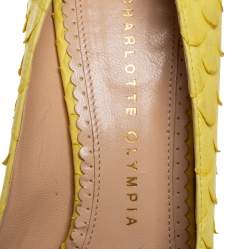 Pre Owned Charlotte Olympia Yellow Python Priscilla Platform Pumps Size 36
