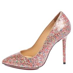 Pre Owned Charlotte Olympia Multicolor Glitter Monroe Pumps Size 37