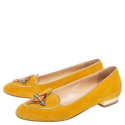 Charlotte Olympia  Yellow Suede Sagittarius  Loafers  Size 36