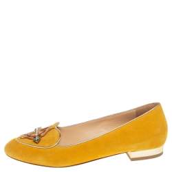 Charlotte Olympia  Yellow Suede Sagittarius  Loafers  Size 36