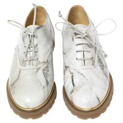 Charlotte Olympia Grey Leather Stephania Oxford Size 38