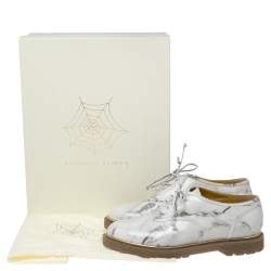Charlotte Olympia Grey Leather Stephania Oxford Size 38