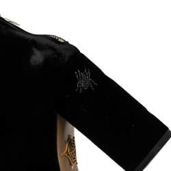 مملوكة مسبقًا Charlotte Olympia Black Velvet Alba Ankle Boots Size 36.5