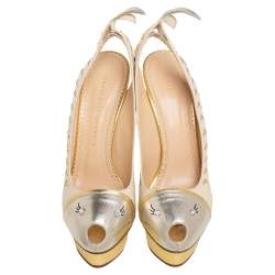 Charlotte Olympia Tri Color Leather Seaside Platform Sandals Size 39