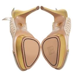 Charlotte Olympia Tri Color Leather Seaside Platform Sandals Size 39