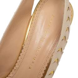 Charlotte Olympia Tri Color Leather Seaside Platform Sandals Size 39