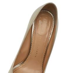 Pre Owned Charlotte Olympia Metallic Gold Leather Monroe Pumps Size 39