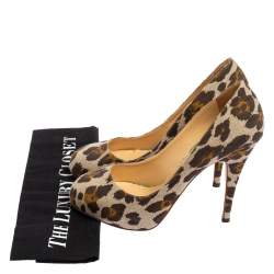 Charlotte Olympia Tricolor Animal Print Canvas Platform Pumps Size 38
