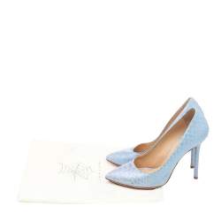 Charlotte Olympia Blue Python Leather Monroe Pointed Toe Pumps Size 35