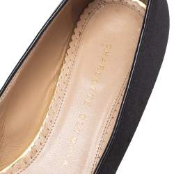 مملوكة مسبقًا صندل فلات شارلوت أوليمبيا إموتيكات تشيكي كيتي ساتان أسود مقاس 37