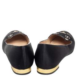 مملوكة مسبقًا صندل فلات شارلوت أوليمبيا إموتيكات تشيكي كيتي ساتان أسود مقاس 37