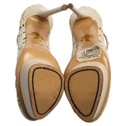 Charlotte Olympia Cream Cut Out Leather Scribble Dolores Pumps Size 36