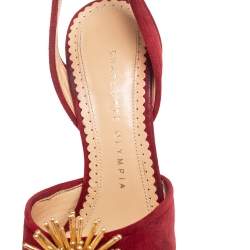Charlotte Olympia Red Suede Orbital Pomeline Platform Sandals Size 36.5