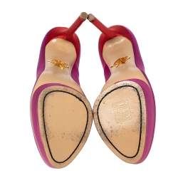 Charlotte Olympia Pink Satin Josephine Platform Pumps Size 38.5