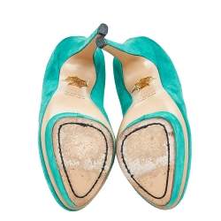 Charlotte Olympia Green Suede Dolly Platform Pumps Size 35