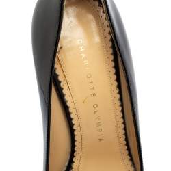 Charlotte Olympia Black Patent Leather Debbie Platform Pumps Size 38