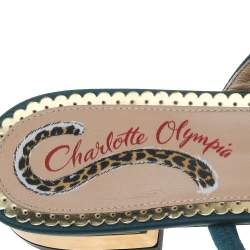 Charlotte Olympia Green Satin Caged Sandals Size 38