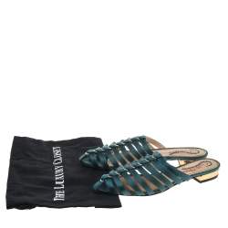 Charlotte Olympia Green Satin Caged Sandals Size 38