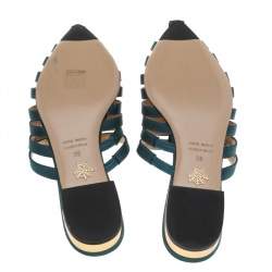 Charlotte Olympia Green Satin Caged Sandals Size 38