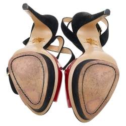 Charlotte Olympia Red Suede And Patent Leather Platform Sandals Size 39.5