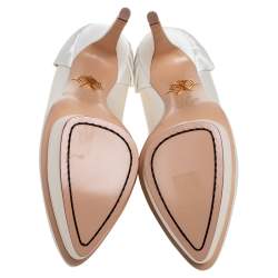 Pre Owned حذاء كعب عالي شارلوت اوليمبيا دوللي ساتان أبيض مقاس 39.5