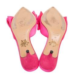 مملوكة مسبقًا حذاء مولز شارلوت أوليمبيا صوفي ساتان وردي مقاس 40