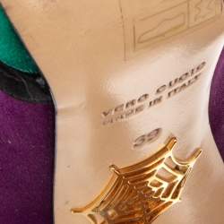 Pre Owned Charlotte Olympia Multicolor Satin Round Toe Pumps Size 39