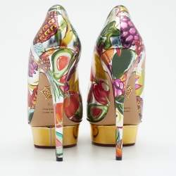 Charlotte Olympia  Multicolor Printed Patent Leather Platform Pumps Size 40