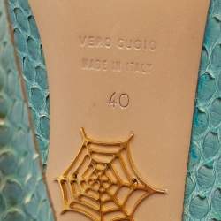 Charlotte Olympia Ombre Mint Green/Blue Python Leather Priscilla Platform Pumps Size 40