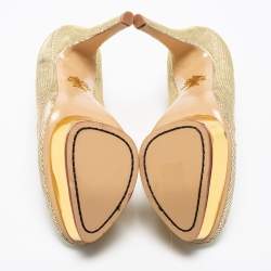 Pre Owned Charlotte Olympia Cream Sequin Priscilla Pumps Size 40